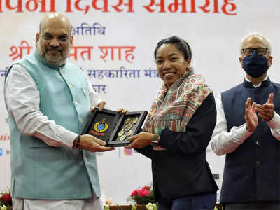 Don't be content with silver medal, aim for gold next time: Amit Shah to Mirabai Chanu