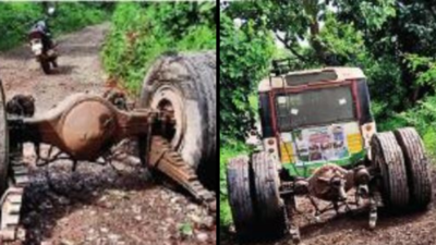 Andhra Pradesh: Rear wheels disconnect from RTC bus in East Godavari; passengers escape unhurt