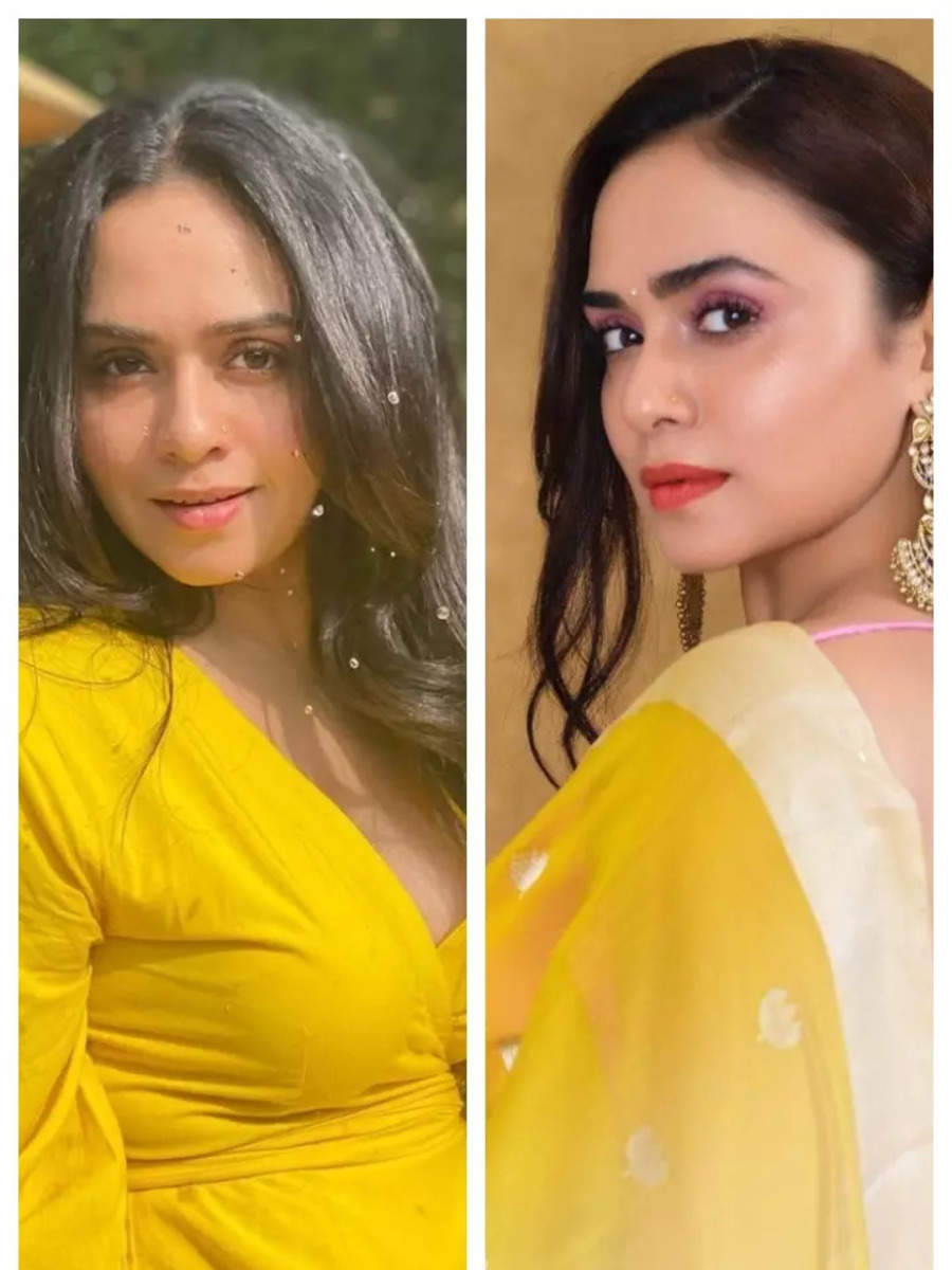 Amruta Khanvilkar looks stunning in yellow