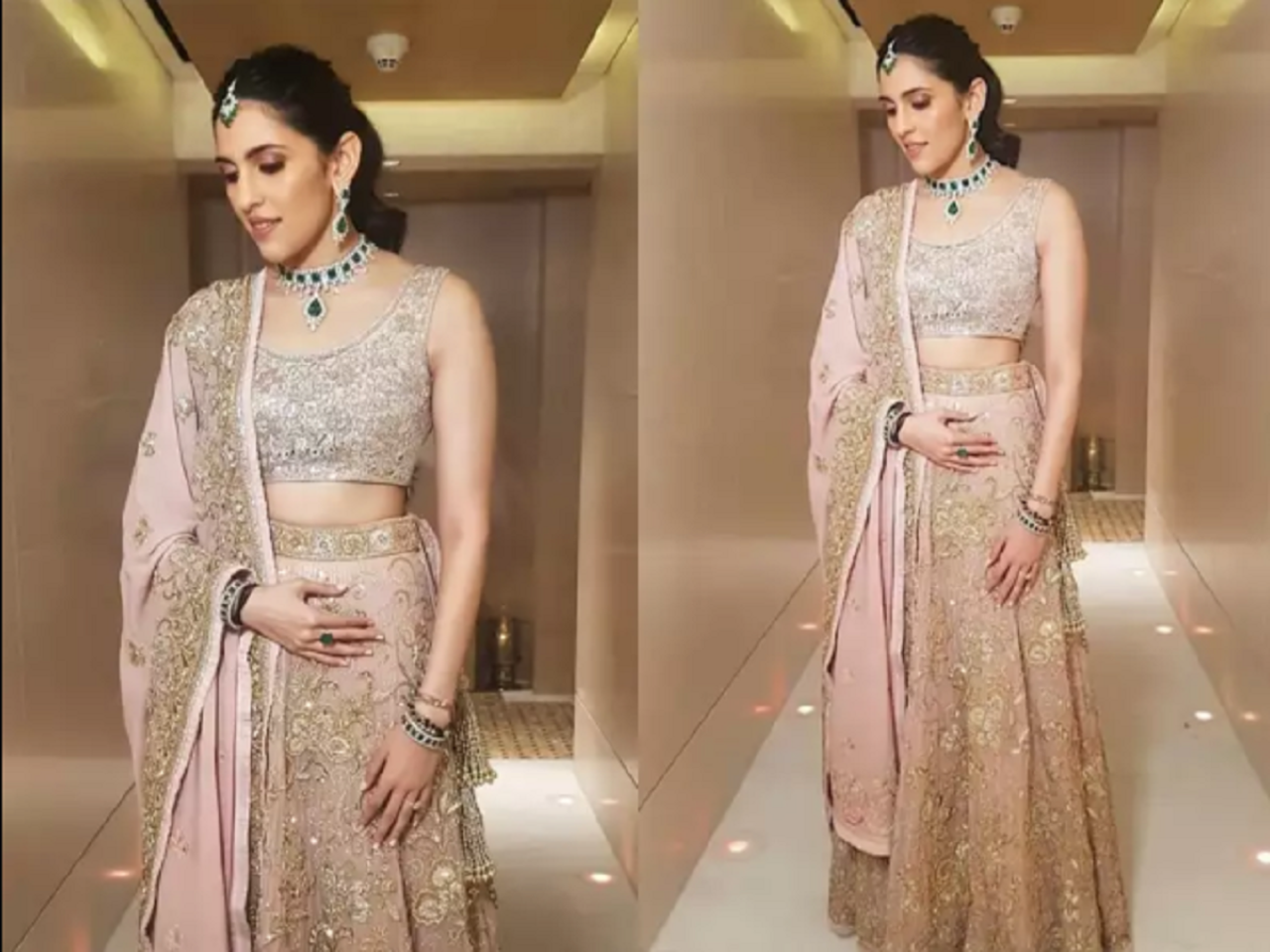 Buy Pink Digital Print Embroidery Lehenga Choli From Ethnic Plus.