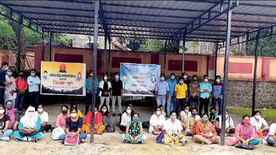 Pune: Covid warriors protest against premature termination of contract, irregular salary
