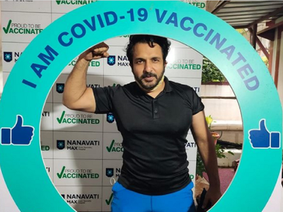 Vinay Anand receives the first jab of the Covid-19 vaccine