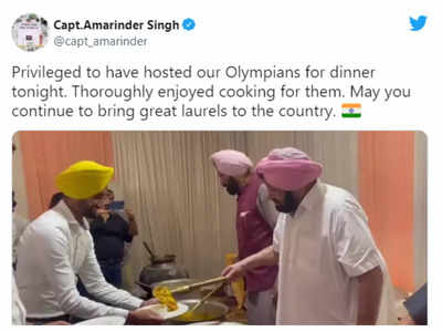 Punjab CM Captain Amarinder Singh cooked up a lavish feast for Olympians