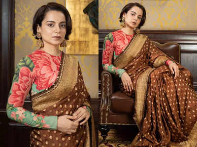 Kangana Ranaut just set a trend for wedding season: Blouse and sari that don't match are HOT