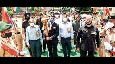 Telangana: Victory flame arrives in Nalgonda