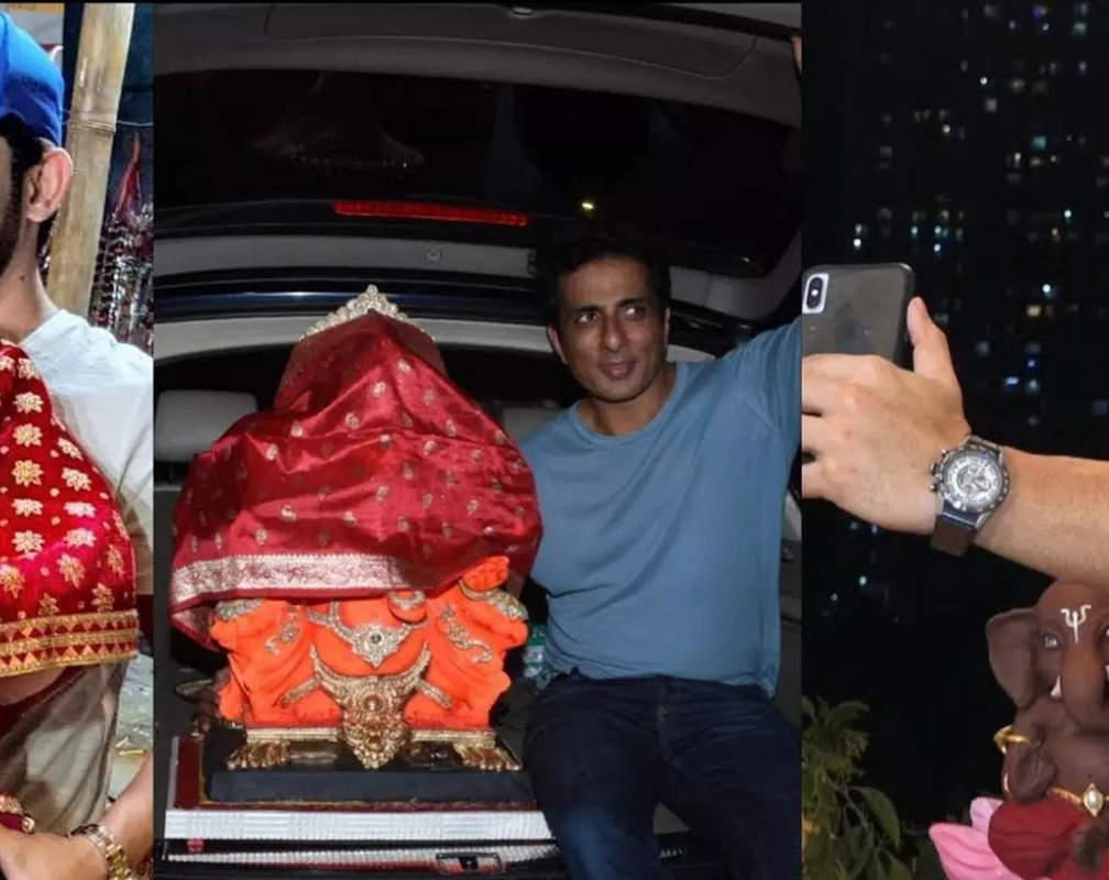 
Sonu Sood, Arjun Bijlani bring home Ganpati idols, Rithvik Dhanjani makes eco-friendly Ganesha idol
