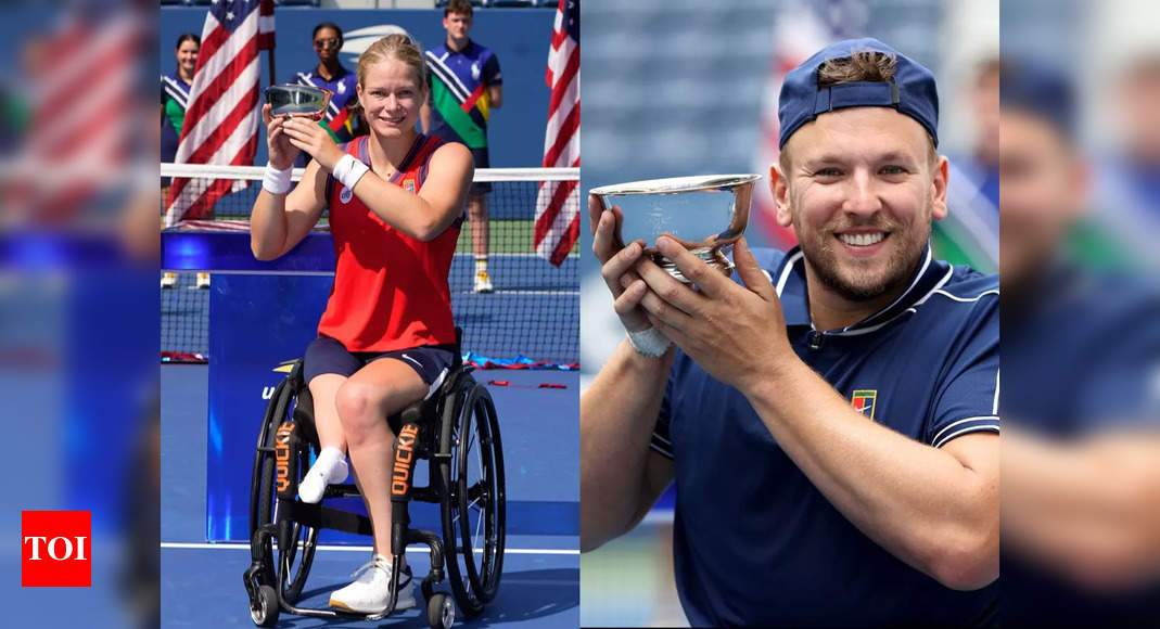 Paralympic champions Dylan Alcott and Diede de Groot win US Open wheelchair titles to complete Golden Slams | Tennis News – Times of India