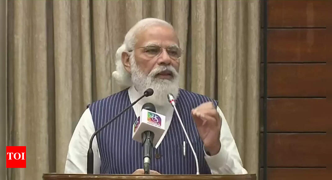 VP Naidu, PM Modi, LS Speaker Birla launch Sansad TV