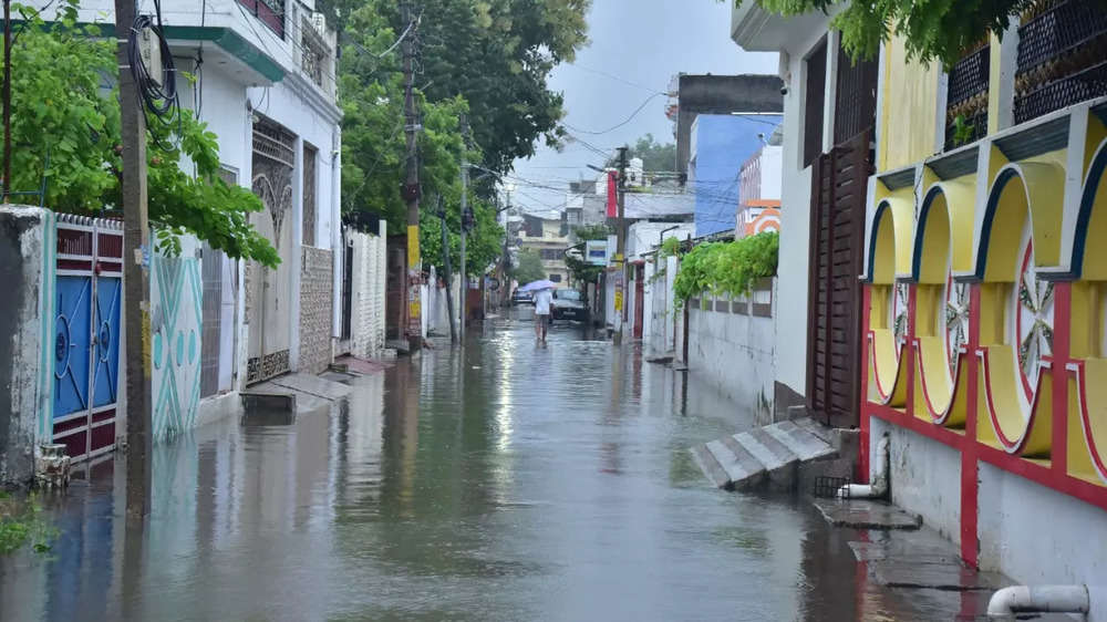 Rainwater at Samar vihar colony Alambagh