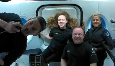 SpaceX's 1st private crew motivates cancer kids from orbit