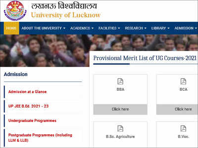 Lucknow University merit list for UG Courses 2021 released, check here
