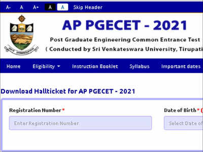 AP PGECET Hall Ticket 2021 released, download here