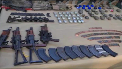 J&K: 3 terrorists killed in Hathlanga, huge cache of arms & ammunition recovered