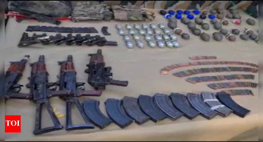 J&K: 3 terrorists killed in Hathlanga, huge cache of arms recovered