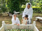 Soha Ali Khan with Sharmila Tagore & little Inaaya offer prayers at Mansur Ali Khan Pataudi's grave on his 10th death anniversary