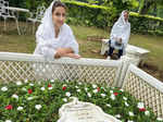 Soha Ali Khan with Sharmila Tagore & little Inaaya offer prayers at Mansur Ali Khan Pataudi's grave on his 10th death anniversary