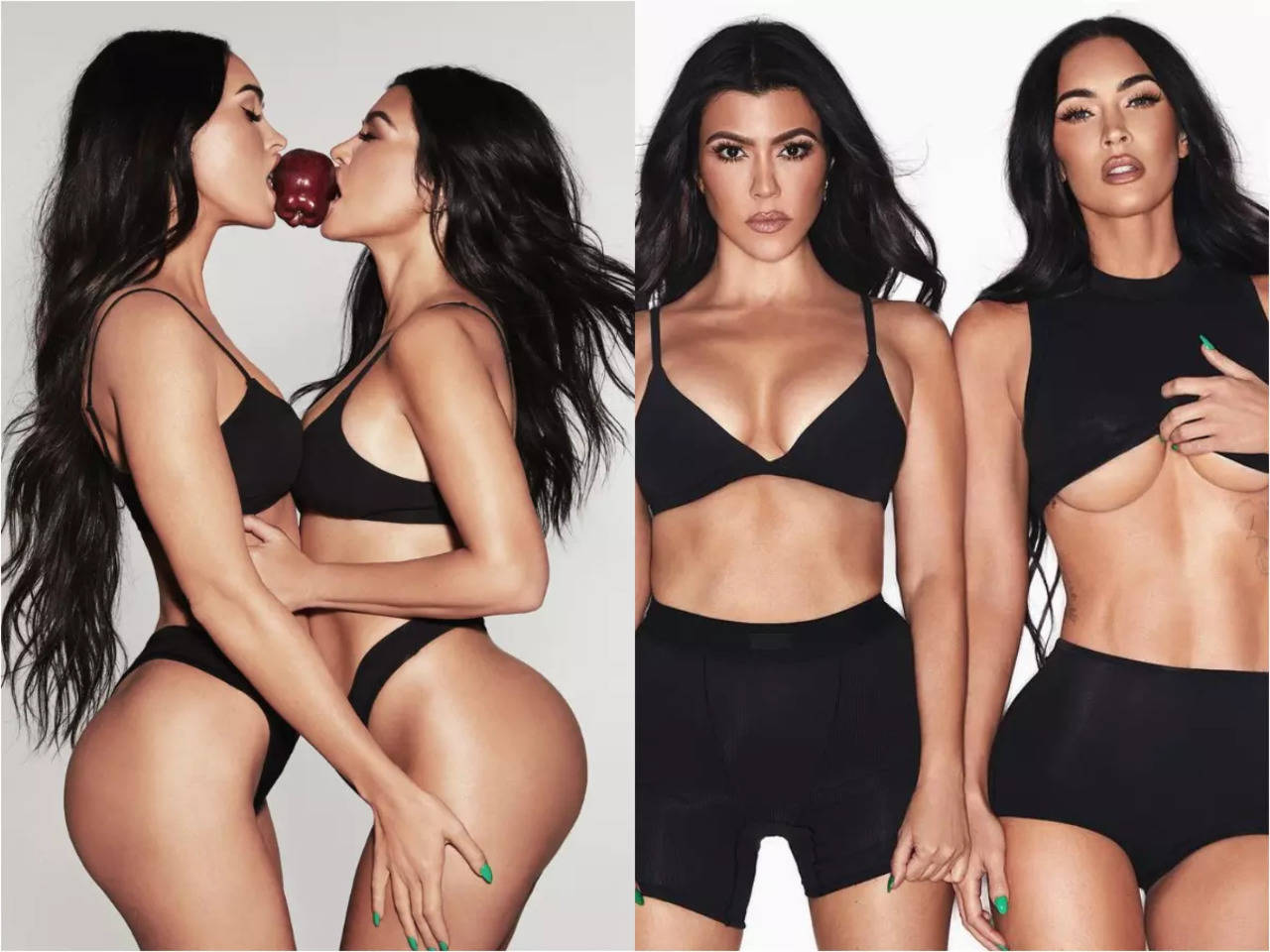 Megan Fox and Kourtney Kardashian strip in a provocative campaign for Kim Kardashian pic