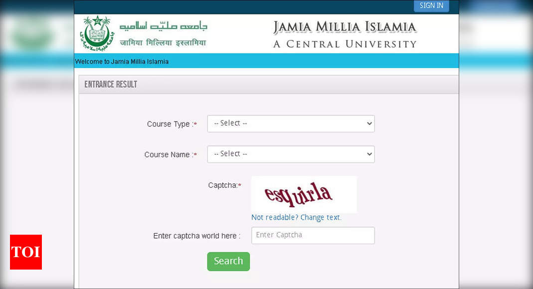 JMI Entrance Test 2021 Result declared, check here - Times of India