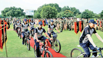 Chief secretary Arya flags off BSF cycle rally
