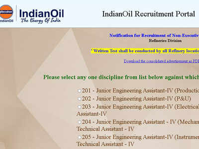 Junior Engineering Assistant-Iv: IOCL Recruitment 2021: Apply 