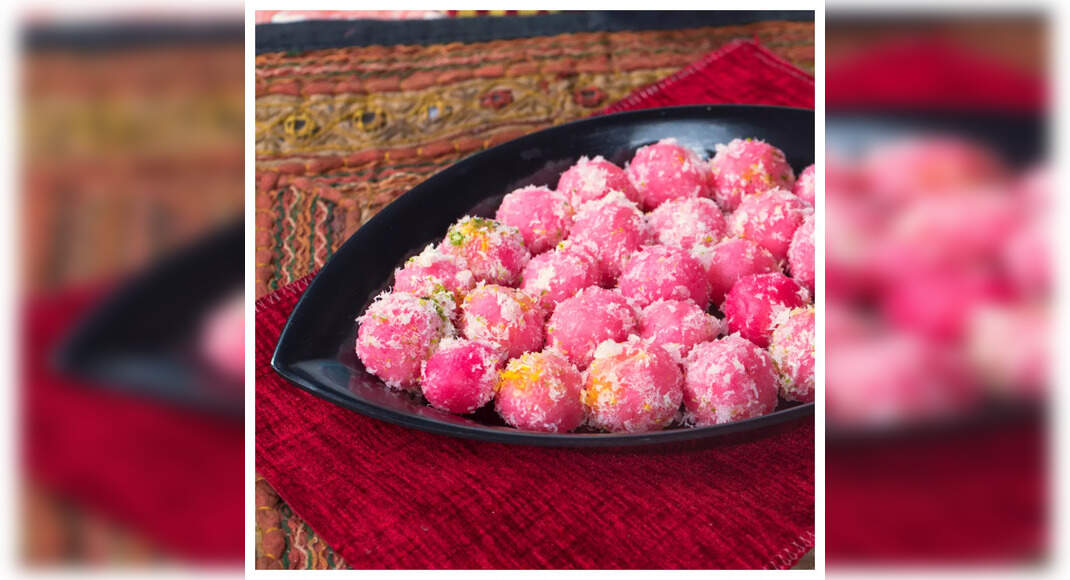 Coconut Rose Ladoo Recipe: How To Make Coconut Rose Ladoo At Home | Homemade Coconut Rose Ladoo Reci