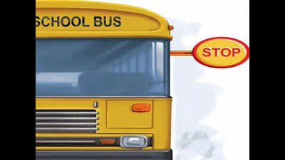 Close shave for 34 kids as school bus falls into ditch in Begusarai
