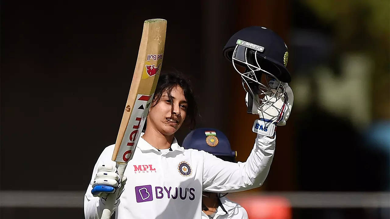 Mandhana: Pink Ball Test: Smriti Mandhana slams masterly hundred against  Australia | Cricket News - Times of India