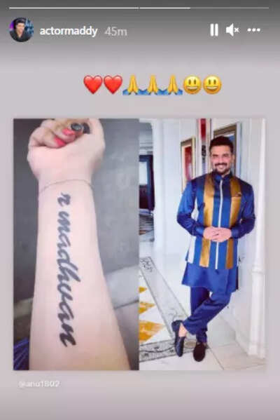 R Madhavan Reacts To A Fan Getting His Name Tattooed On Her Arm Hindi Movie News Times Of India