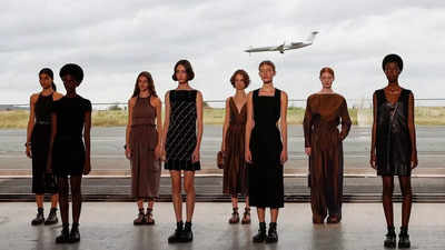 Hermes hosts fashion show at Paris airport