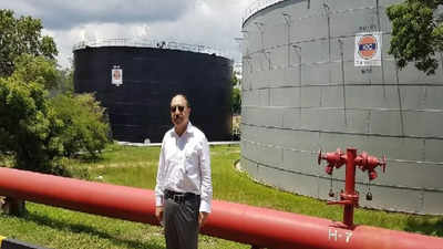 Foreign Secretary Shringla visits Lanka Oil Tank Farms in Trincomalee