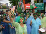 TMC workers celebrate Mamata Banerjee's victory in bypolls