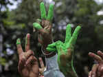 TMC workers celebrate Mamata Banerjee's victory in bypolls