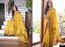 New mommy Dia Mirza's yellow sari is perfect for Durga Puja