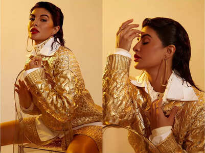 Jacqueline Fernandez's golden sweater