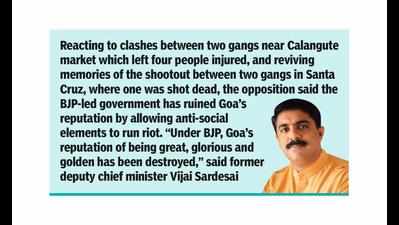 Goa: Oppn slams govt for gang violence in Calangute