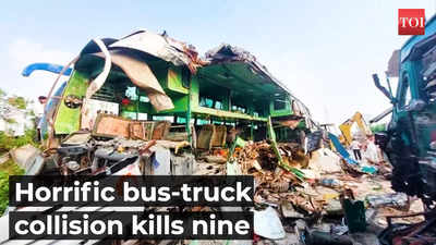 UP: Nine killed, 27 injured as truck rams into a double-decker bus in Barabanki