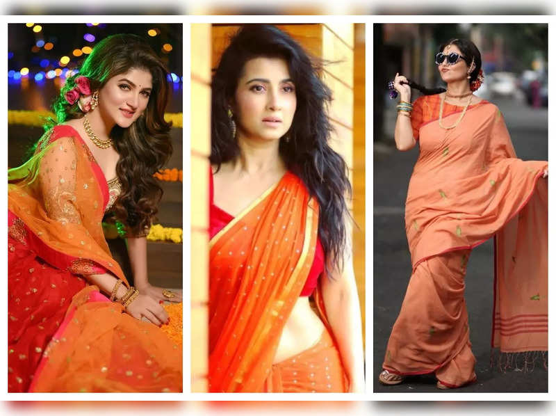 Navratri 2021 Day 4: Keep your orange game strong like these Tollywood divas