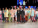 Bollywood celebrities showcase designer outfits at a fashion show