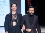 Bollywood celebrities showcase designer outfits at a fashion show