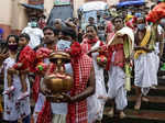 Durga Puja being celebrated with religious fervour