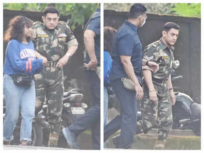 Exclusive Photos! Aamir Khan sports an army outfit as he gets snapped by the paparazzi shooting for 'Laal Singh Chaddha'
