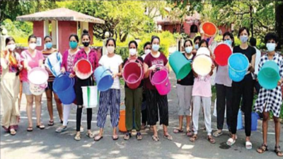 Goa University students protest water shortage at women’s hostel