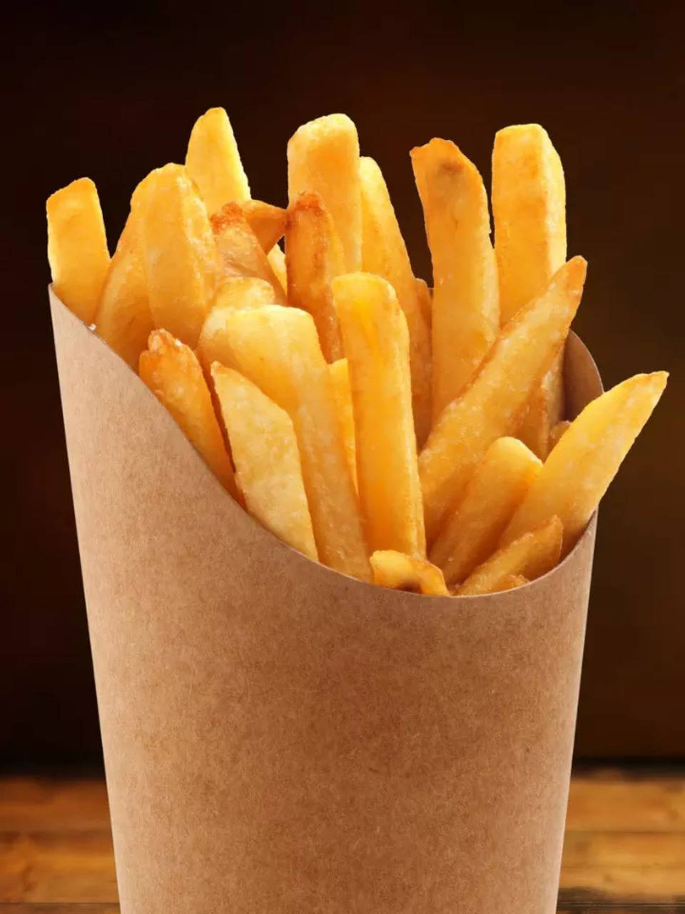 Perfect French Fries Potatoes In Red And Yellow Paper Bag