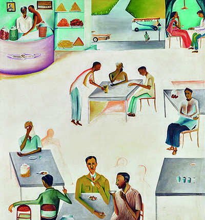 Bhupen Khakhar painting of Indian working classes drinking chai expected to fetch crores at Sotheby’s auction