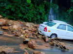 Pictures of destruction caused by heavy rainfall in Kerala