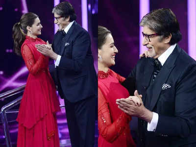 Amitabh Bachchan does a ballroom dance with the 'lady in red' Kriti Sanon on KBC 13; remembers his college days