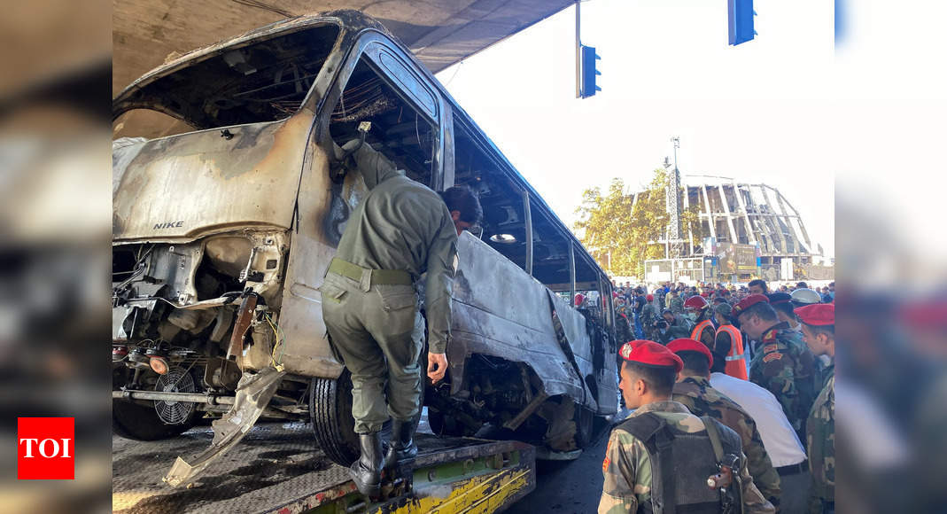 damascus: 14 killed in rare Damascus army bus bombing – Times of India