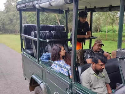 Darshan takes a break in the forest along with family before shoot