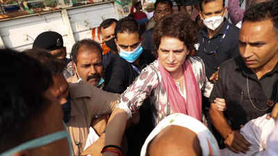Priyanka Gandhi, detained by cops briefly, allowed to meet kin of man who died in custody