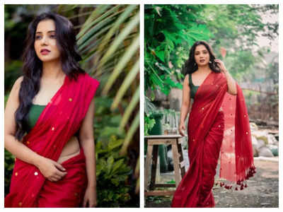 Bollywood Saree in Red Color Party Wear Saree With Sequence Work and Blouse  in USA, UK, Malaysia, South Africa, Dubai, Singapore